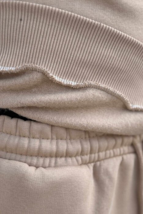 ROUND NECK SWEATSHIRT+JOGGERS FLUFFY MEN SET BEIGE/BEZHE - 4