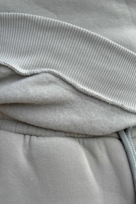 ROUND NECK SWEATSHIRT+JOGGERS FLUFFY MEN SET BRIGHT GREY/GRI E SHNDRITSHME - 3