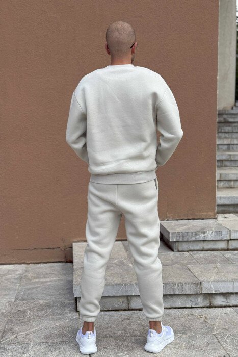 ROUND NECK SWEATSHIRT+JOGGERS FLUFFY MEN SET BRIGHT GREY/GRI E SHNDRITSHME - 5