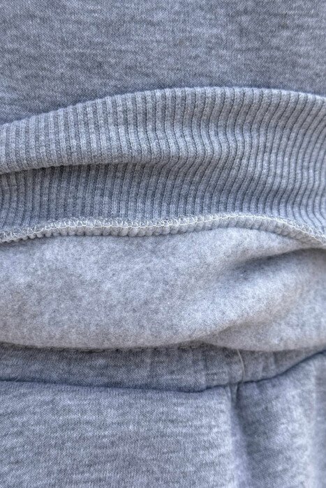 ROUND NECK SWEATSHIRT+JOGGERS FLUFFY MEN SET GREY/GRI - 3