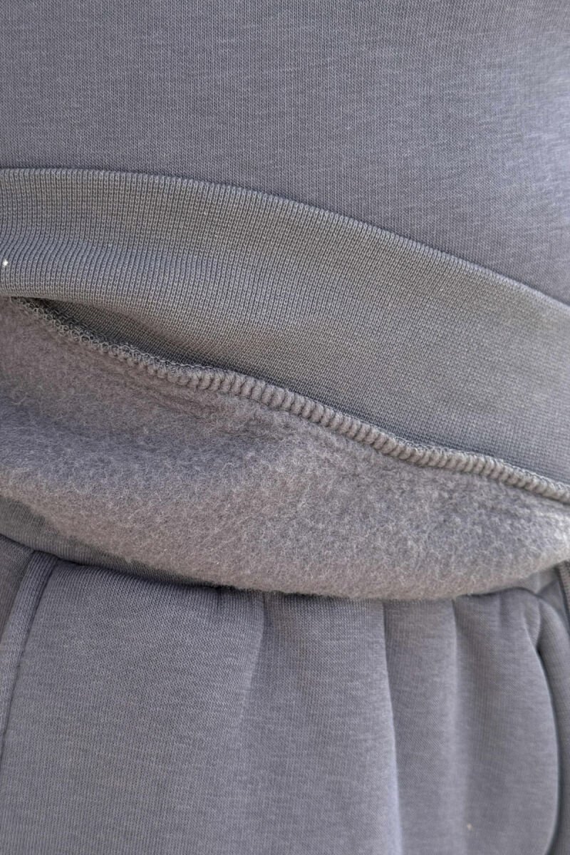 ROUND NECK SWEATSHIRT+JOGGERS FLUFFY MEN SET IRON GREY/GRI HEKURI - 3