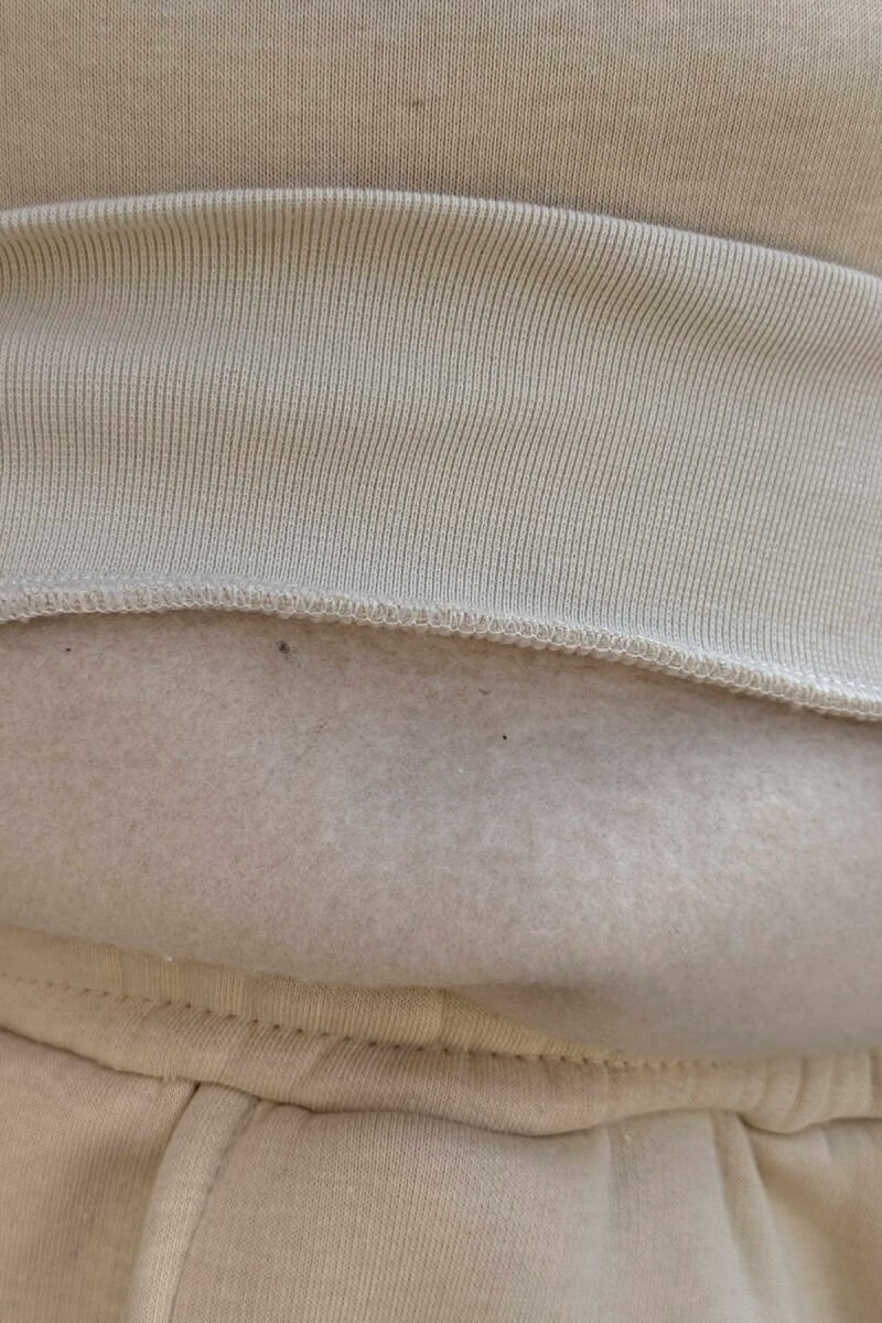 ROUND NECK SWEATSHIRT+JOGGERS FLUFFY MEN SET LIGHT BEIGE/BZHZB - 3