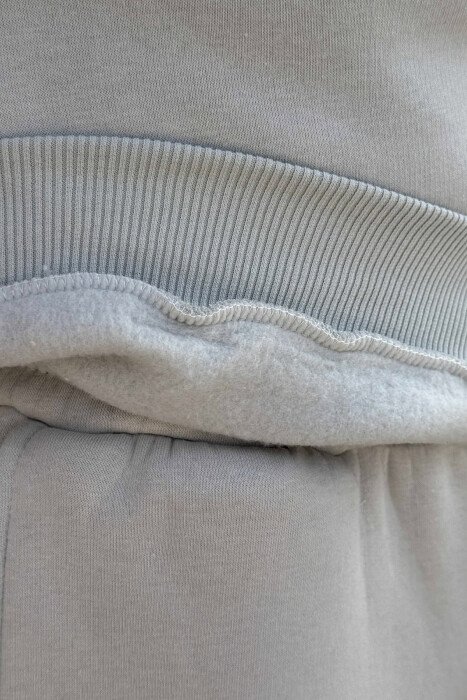 ROUND NECK SWEATSHIRT+JOGGERS FLUFFY MEN SET LIGHT GREY/GZ - 3