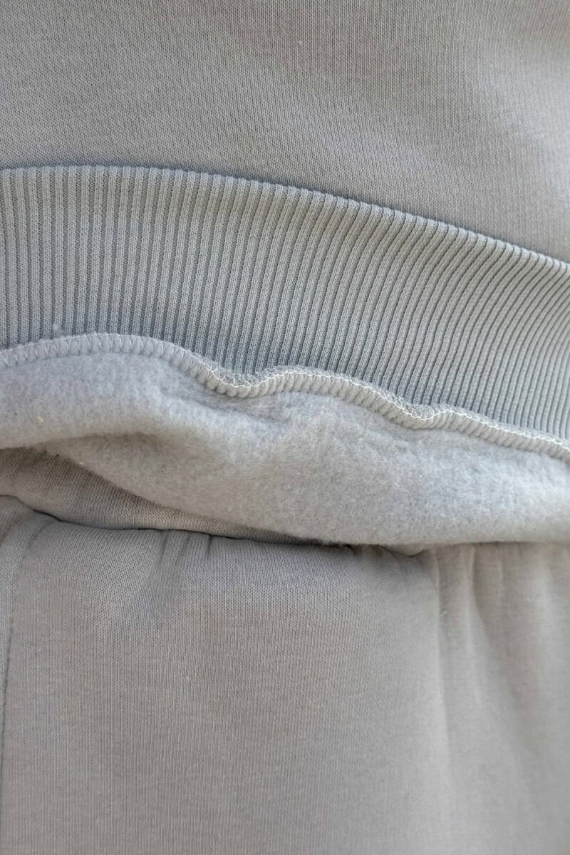 ROUND NECK SWEATSHIRT+JOGGERS FLUFFY MEN SET LIGHT GREY/GZ - 3