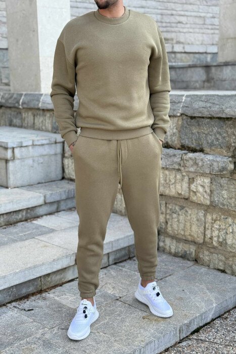 KOSTUM ME PUSH BLUZË ME JAKË TË RRUMBULLAKËT+TUTA PËR MESHKUJ NË NGJYRË ULLI - KLAUDIO FASHION