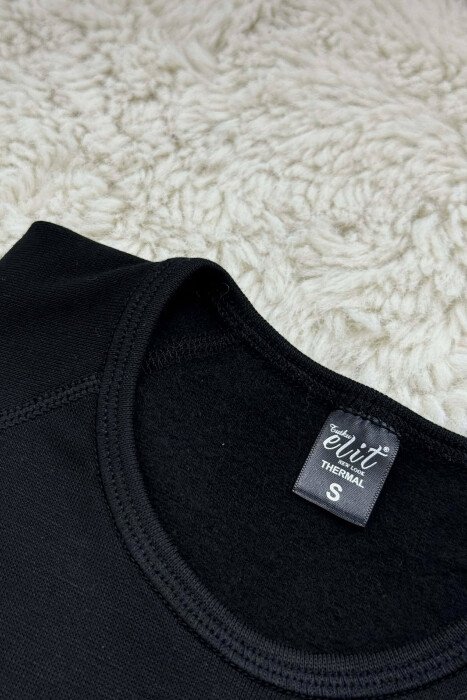 ROUND NECK THERMAL BLOUSE BLACK/ E ZEZE - 5