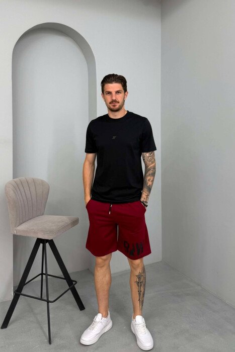 TUTA TE SHKURTRA PER MESHKUJ NE NGJYRE VISHNJE - KLAUDIO FASHION