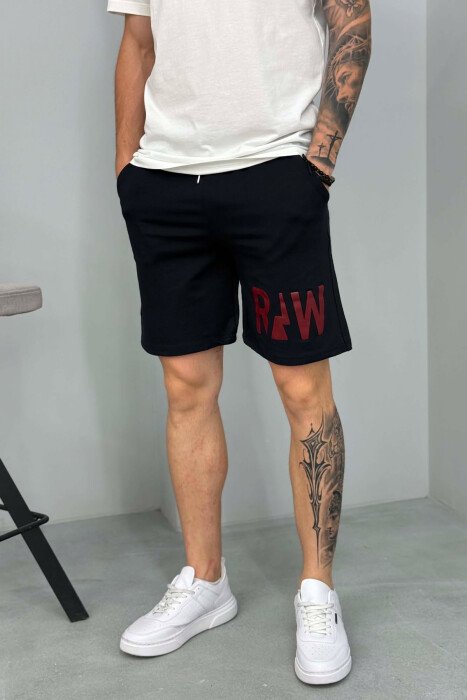 R&W SIMPLE SHORT MEN SWEATPANTS DARK BLUE/BEE - 4