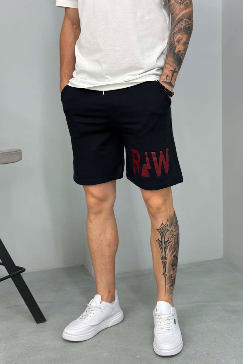 R&W SIMPLE SHORT MEN SWEATPANTS DARK BLUE/BEE - 4