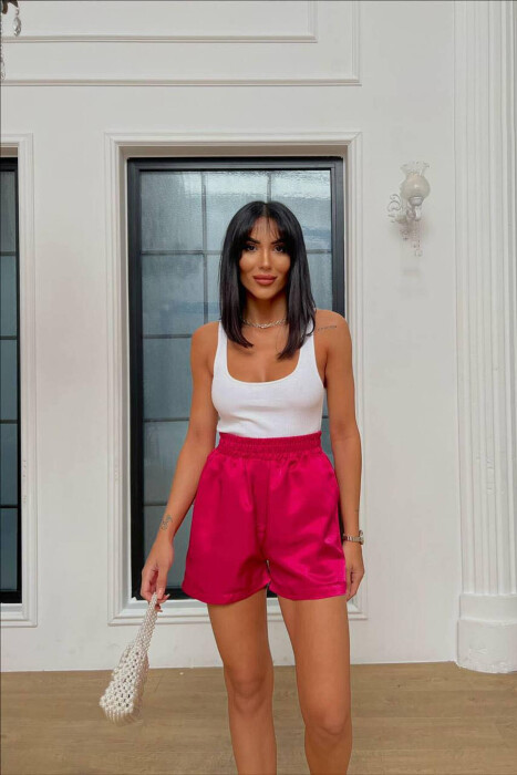 SATEN ONE COLOR WOMAN SHORTS FUCHSIA/CIKLAMI - 2