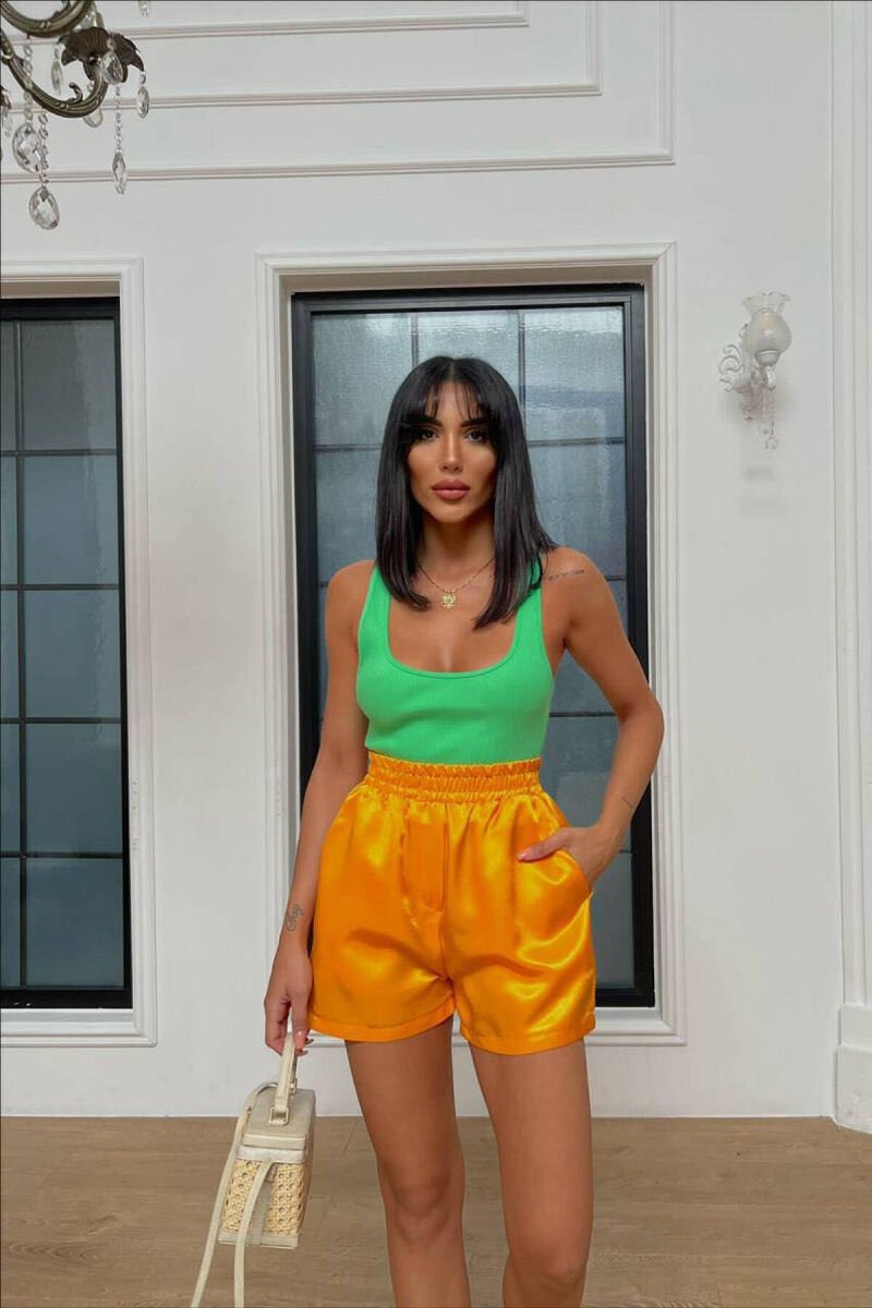 SATEN ONE COLOR WOMAN SHORTS ORANGE/PORTOKALLI - 1