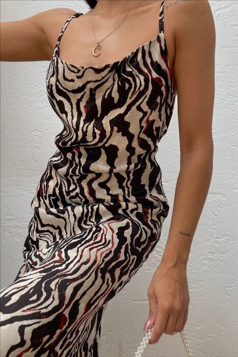 SATIN DIFFERENT COLORS DRESS MULTIPLE/SHNGJ - KLAUDIO FASHION
