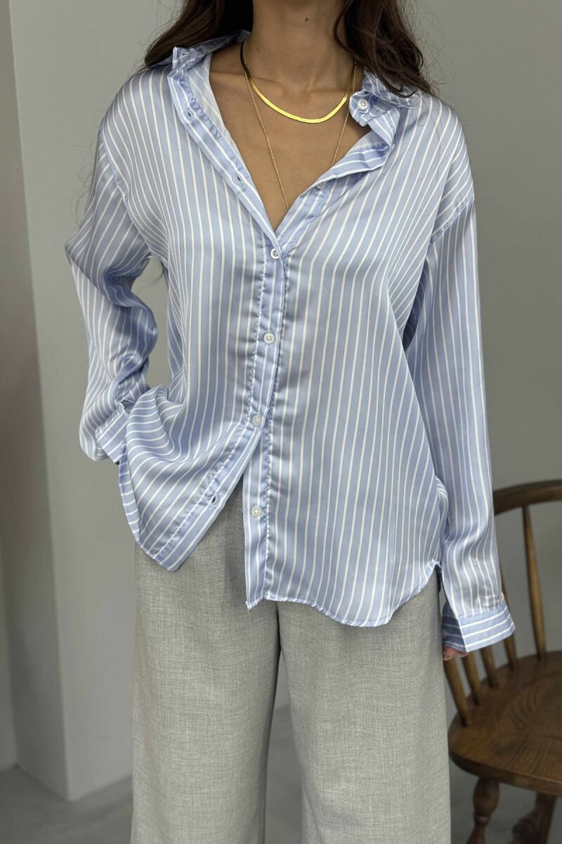 SATIN LINES WOMAN SHIRT LIGHTBLUE/BZ - 3
