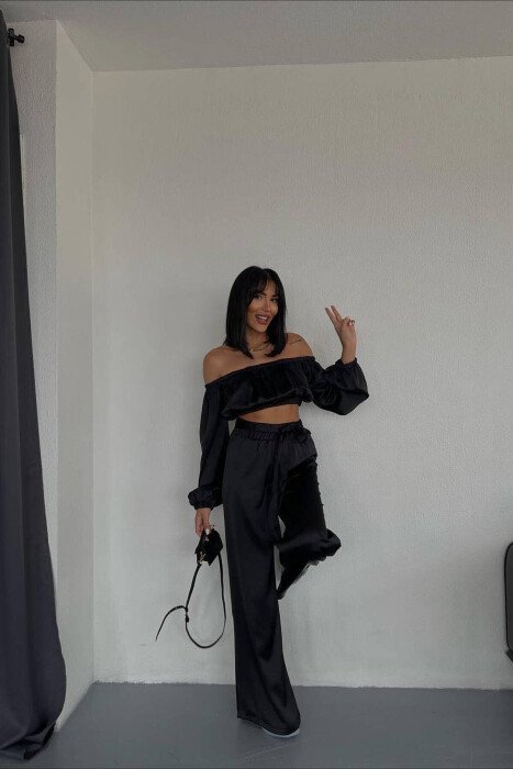 SATIN TWO PIECES WOMAN SET BLACK/ E ZEZE - 3