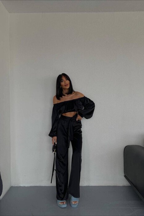 SATIN TWO PIECES WOMAN SET BLACK/ E ZEZE - 4