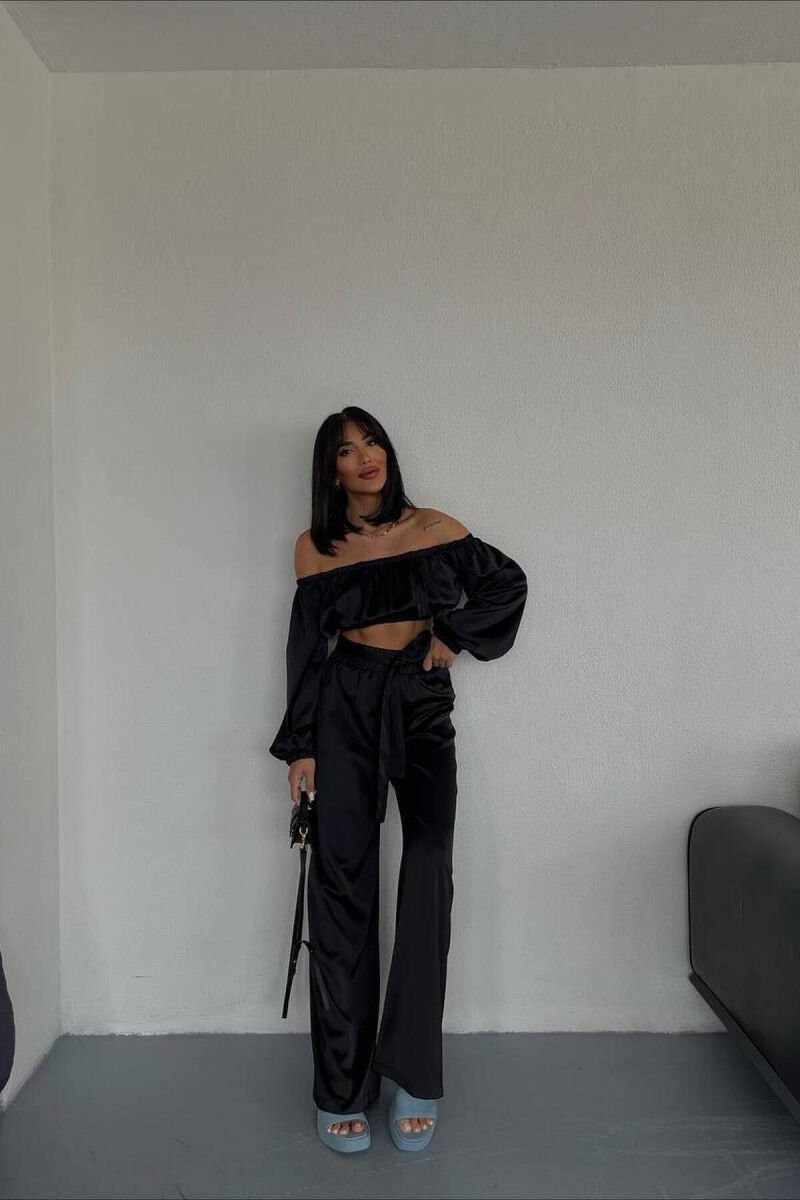 SATIN TWO PIECES WOMAN SET BLACK/ E ZEZE - 4