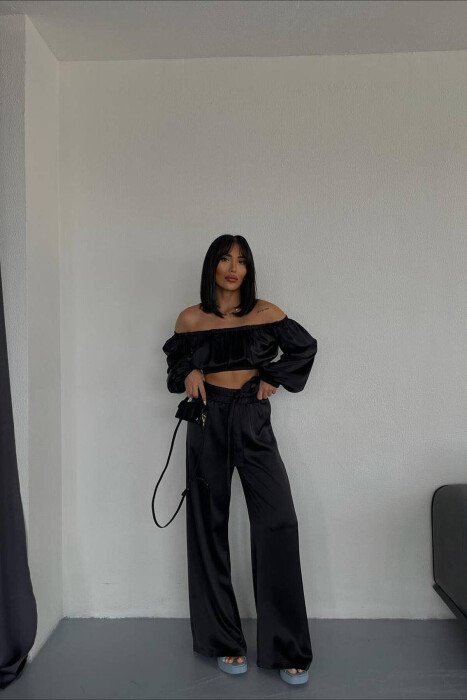 SATIN TWO PIECES WOMAN SET BLACK/ E ZEZE - 5