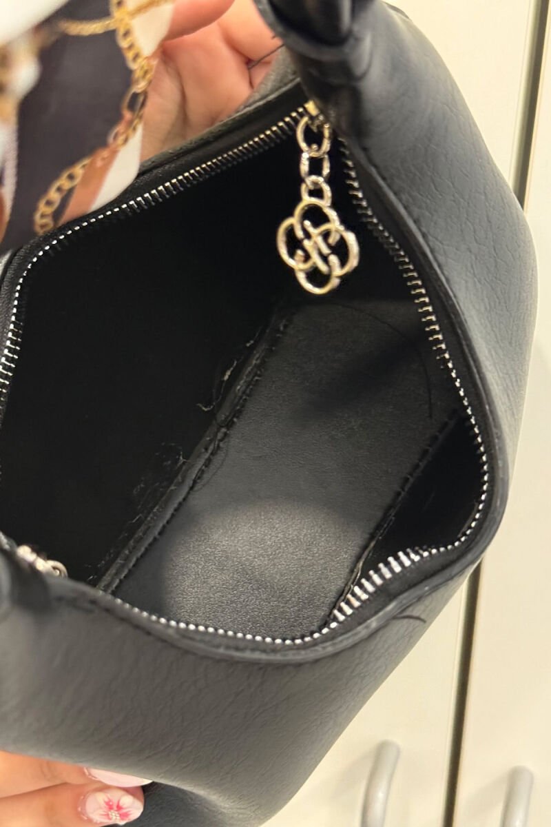 SCARF DETAIL ZIPPER WOMEN BAG BLACK/ E ZEZE - 5