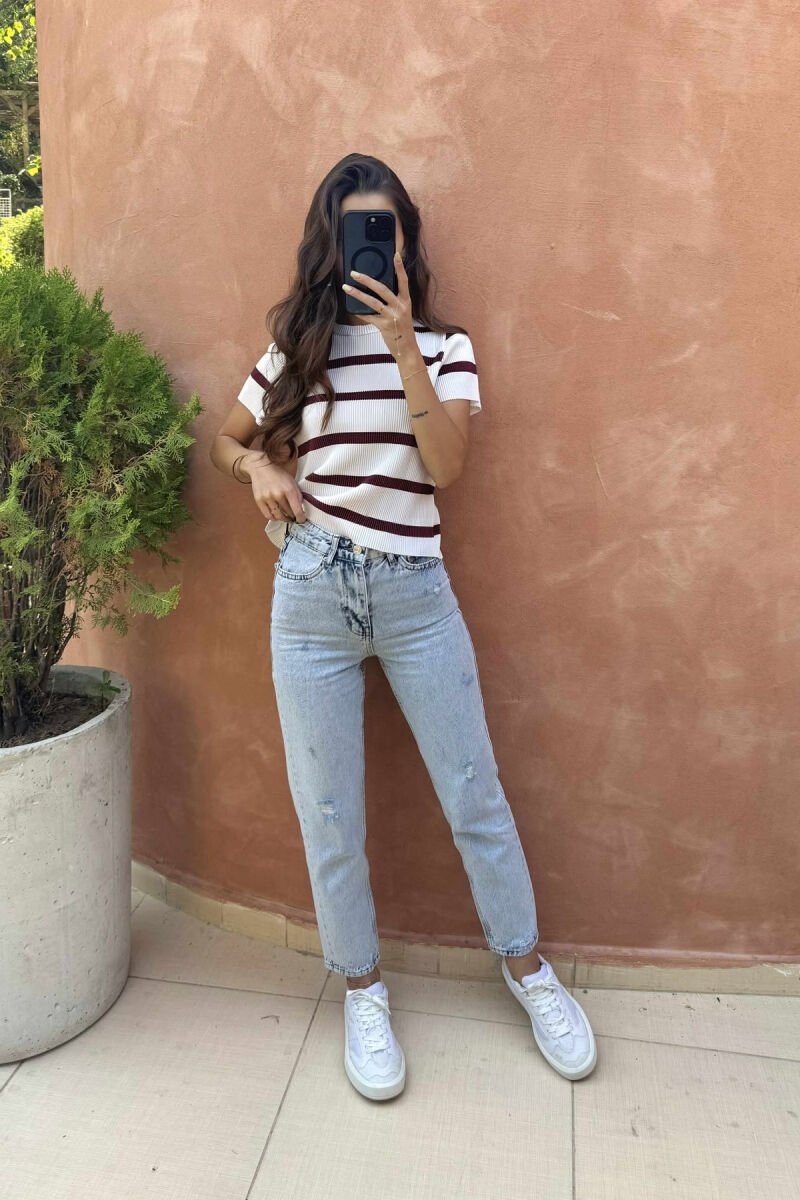 SCRATCHED SIMPLE WOMEN JEANS LIGHTBLUE/BZ - 2