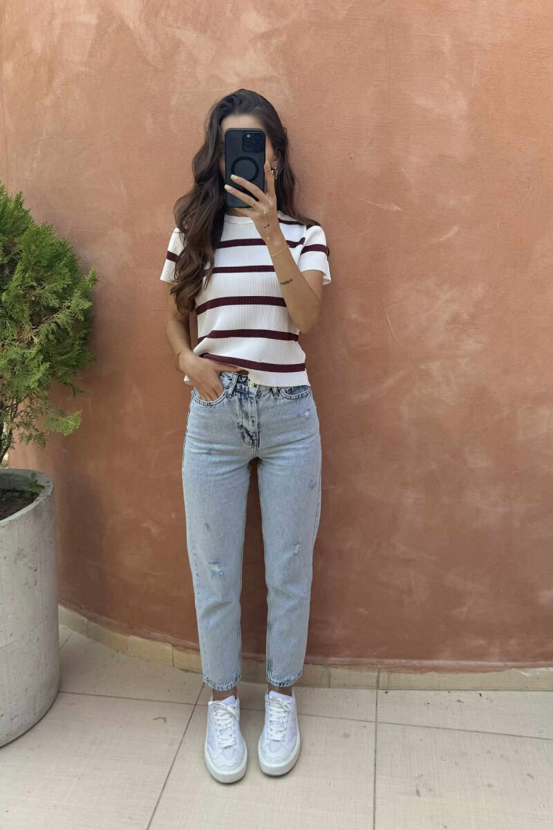 SCRATCHED SIMPLE WOMEN JEANS LIGHTBLUE/BZ - 3