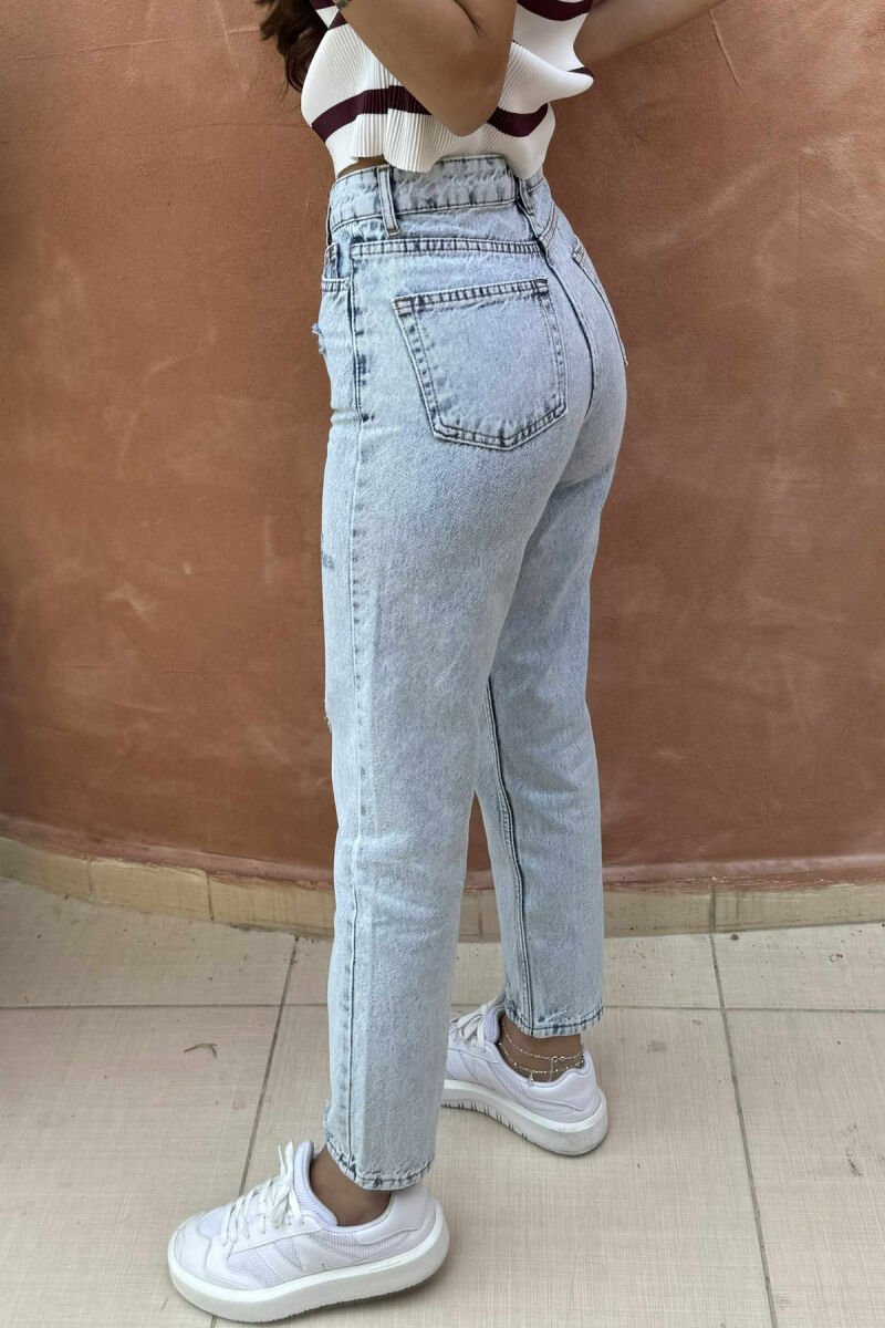 SCRATCHED SIMPLE WOMEN JEANS LIGHTBLUE/BZ - 4