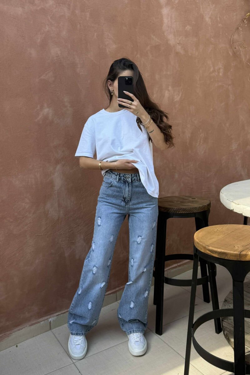 SCRATCHES ONE COLOR WOMEN JEANS LIGHTBLUE/BZ - 3