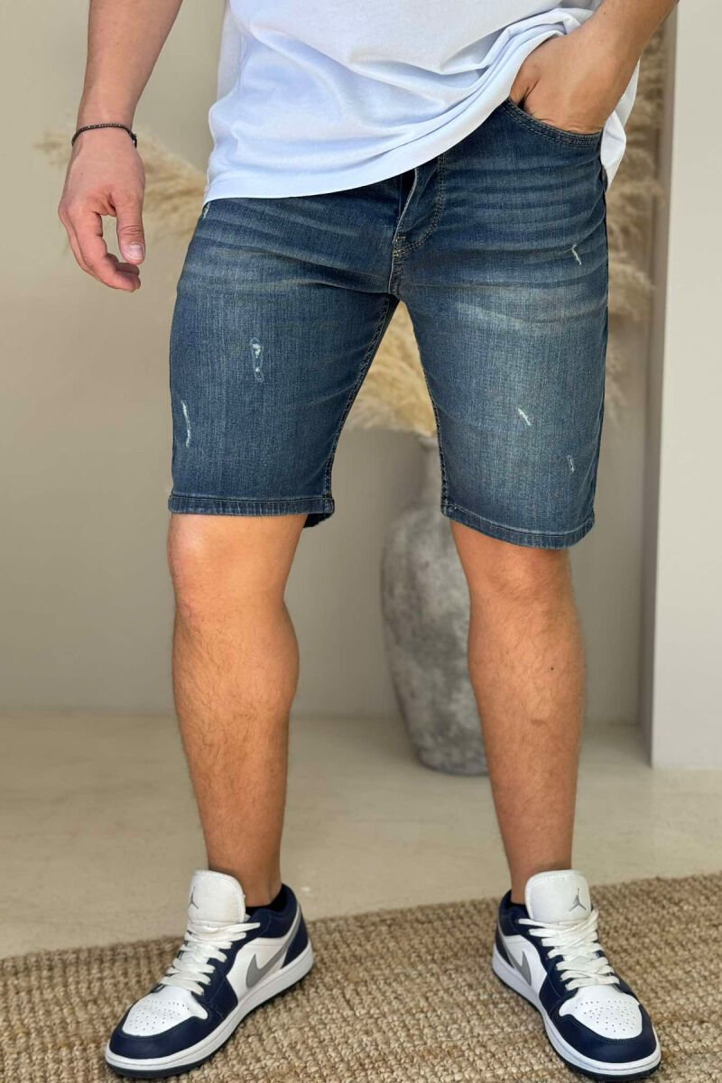 SCRATCHES SEMI ELASTIC MEN SHORT PANTS BLUE/BLU - 3