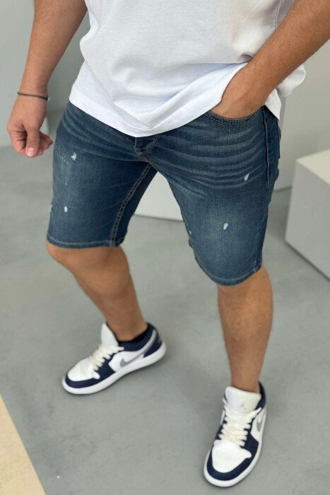 SCRATCHES SEMI ELASTIC MEN SHORT PANTS BLUE/BLU - 2