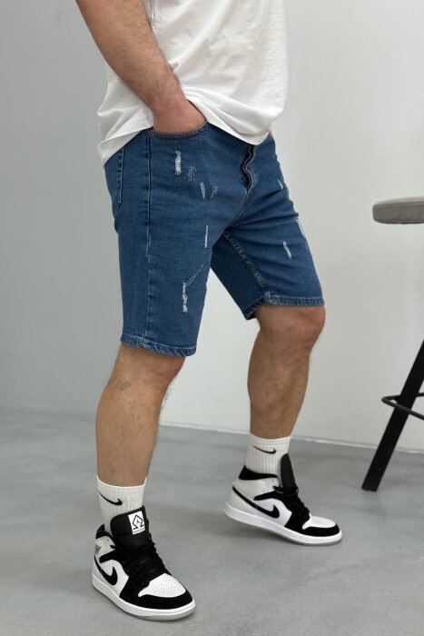 SCRATCHES SIMPLE MEN SHORT PANTS BLUE/BLU - 