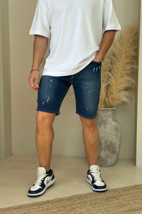 SCRATCHES SIMPLE MEN SHORT PANTS BLUE/BLU - KLAUDIO FASHION