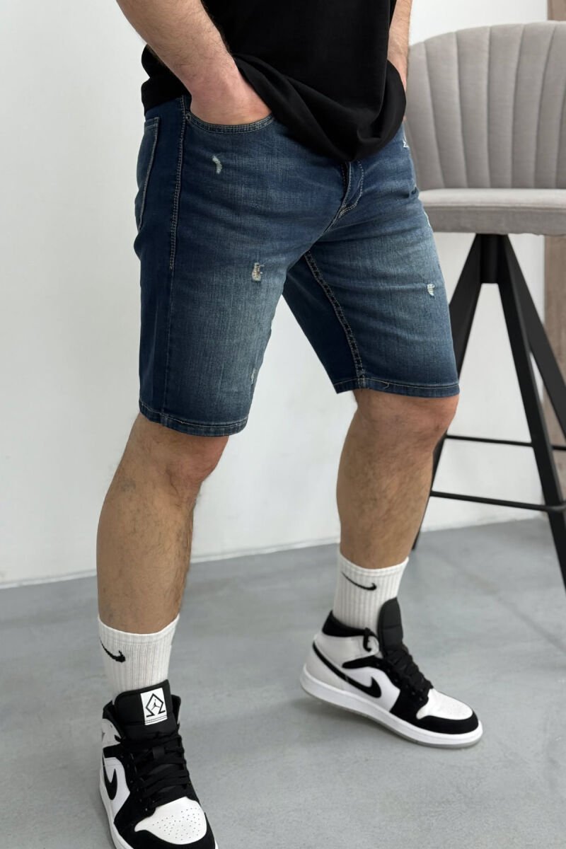 SCRATCHES SIMPLE MEN SHORT PANTS BLUE/BLU - 1