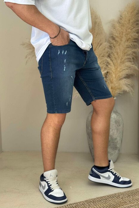 SCRATCHES SIMPLE MEN SHORT PANTS BLUE/BLU - 3