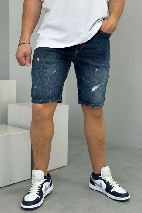 SCRATCHES SIMPLE MEN SHORT PANTS DARK BLUE/BEE - 2