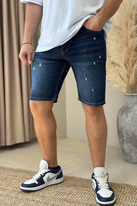 SCRATCHES SIMPLE MEN SHORT PANTS DARK BLUE/BEE - 3