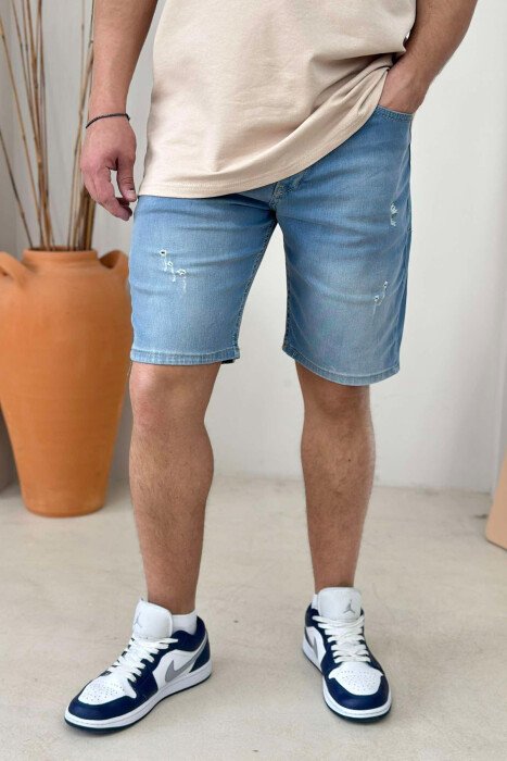 SCRATCHES SIMPLE MEN SHORT PANTS LIGHTBLUE/BZ - 3