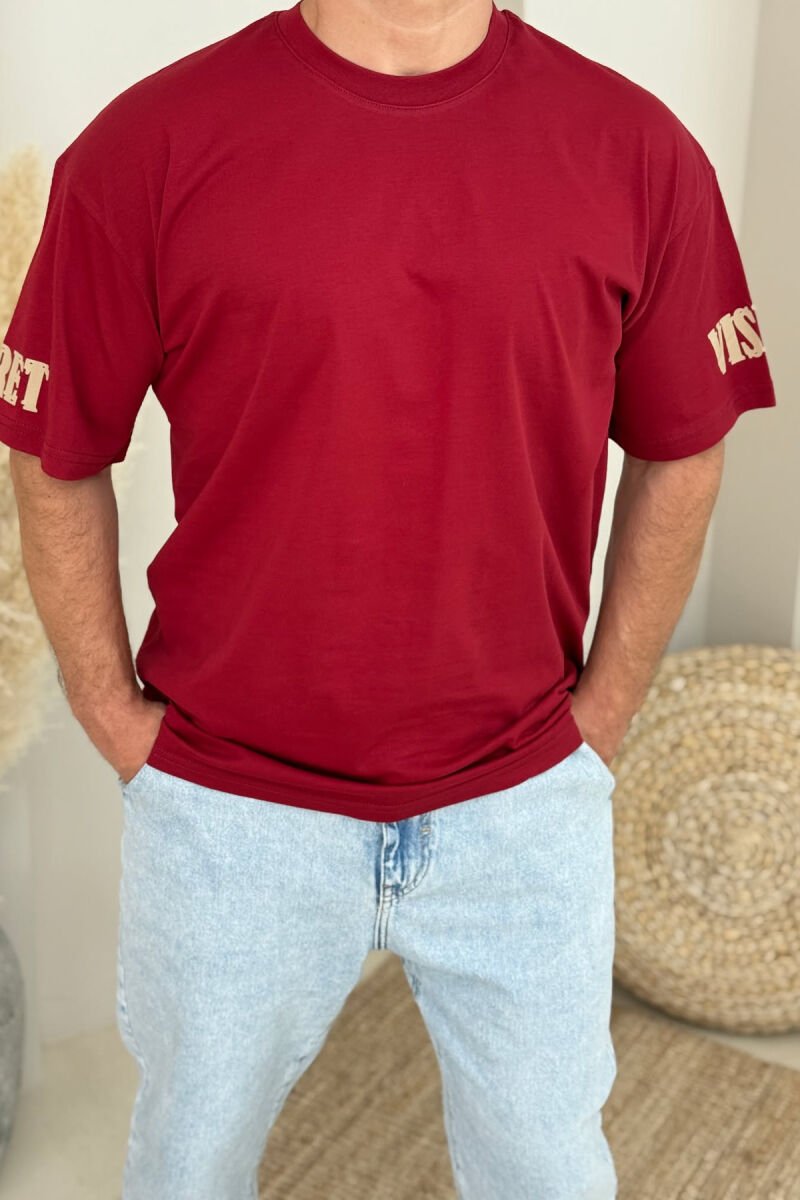 SECRET WRITTING MEN T-SHIRT BURGUNDY/VISHNJE - 1