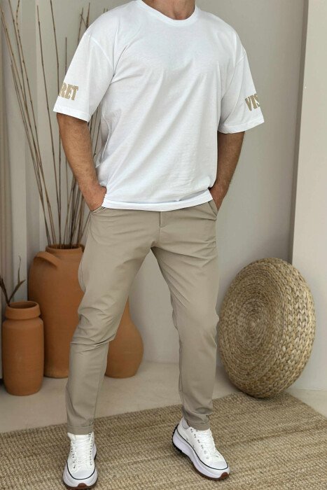 SECRET WRITTING MEN T-SHIRT WHITE-E BARDHE - KLAUDIO FASHION