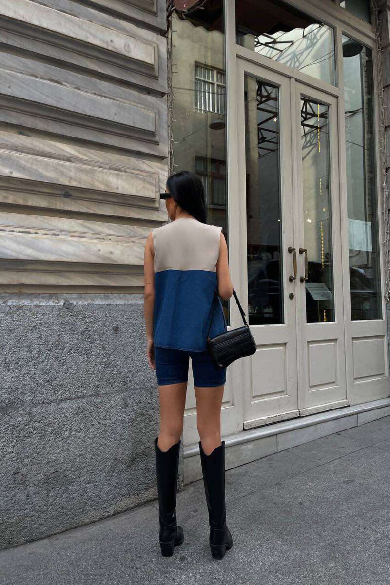 SEMI DENIM SIMPLE WOMEN VEST BEIGE/BEZHE - 2