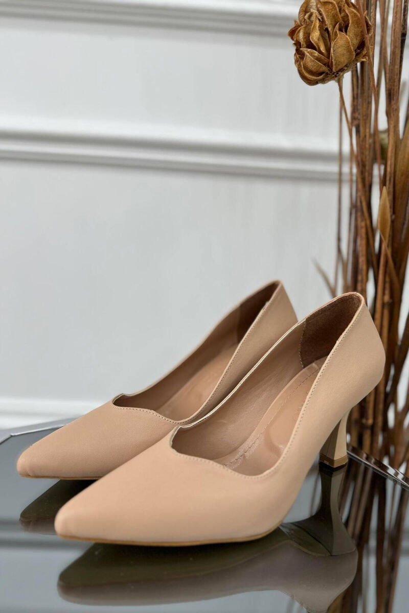 SEMI HEELS WOOD DETAILS BEIGE/BEZHE - 1
