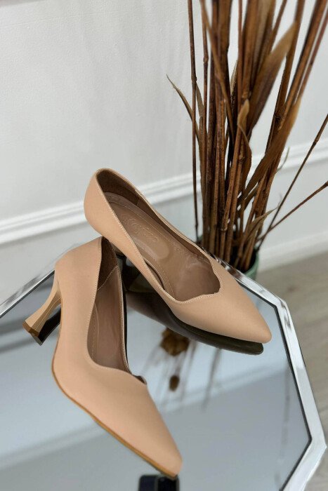 SEMI HEELS WOOD DETAILS BEIGE/BEZHE - 2