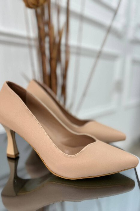 SEMI HEELS WOOD DETAILS BEIGE/BEZHE - 3
