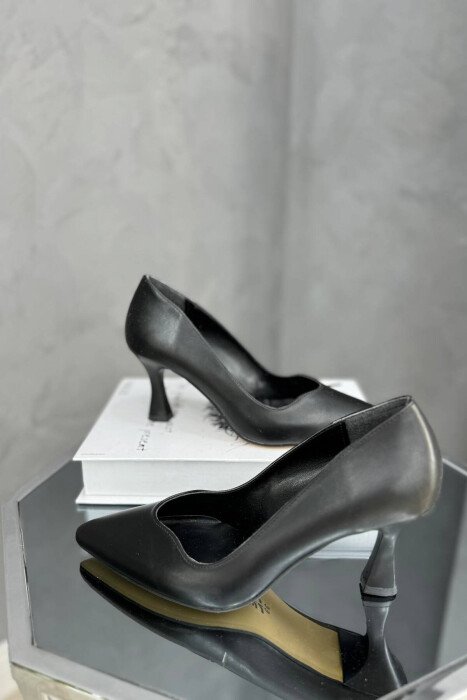 SEMI HEELS WOOD DETAILS BLACK/ E ZEZE 