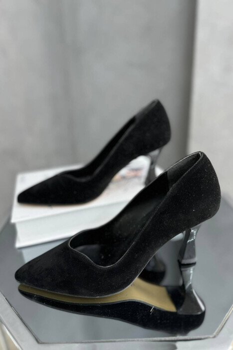 SEMI HEELS WOOD DETAILS KAMOSH ZEZE / BLAck - 1