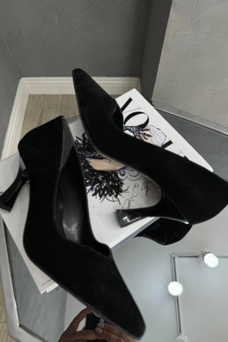 SEMI HEELS WOOD DETAILS KAMOSH ZEZE / BLAck - 3
