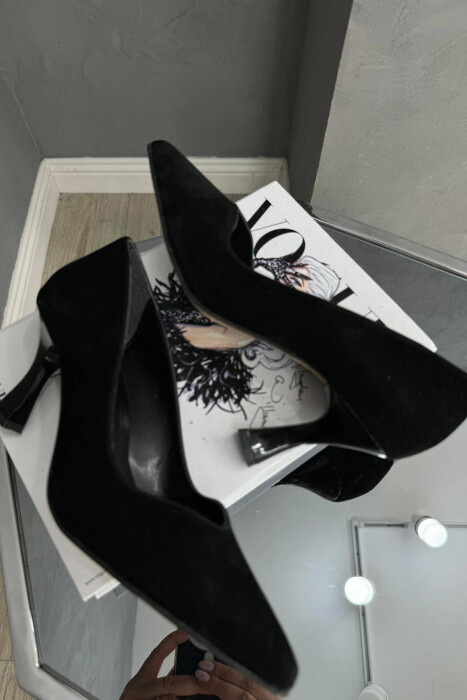 SEMI HEELS WOOD DETAILS KAMOSH ZEZE / BLAck - 3