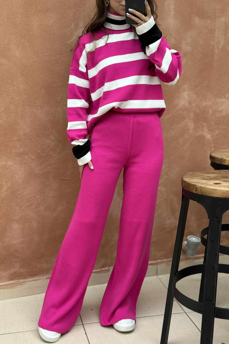 SET AKRELIK GOLF ME VIJA +PANTALLONA PËR FEMRA NË NGJYRËN CIKLAMI - 4
