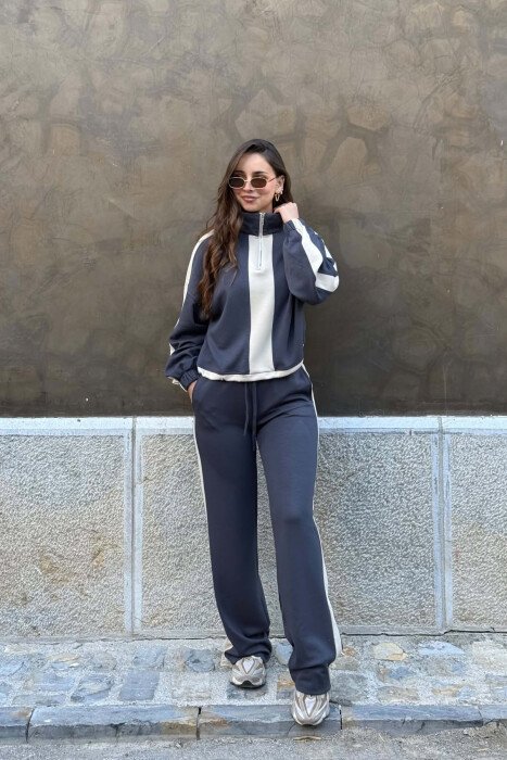 SET BLUZE ME JAKE ME ZIXHIR + TUTA PER FEMRA NE NGJYRE GRI - 4
