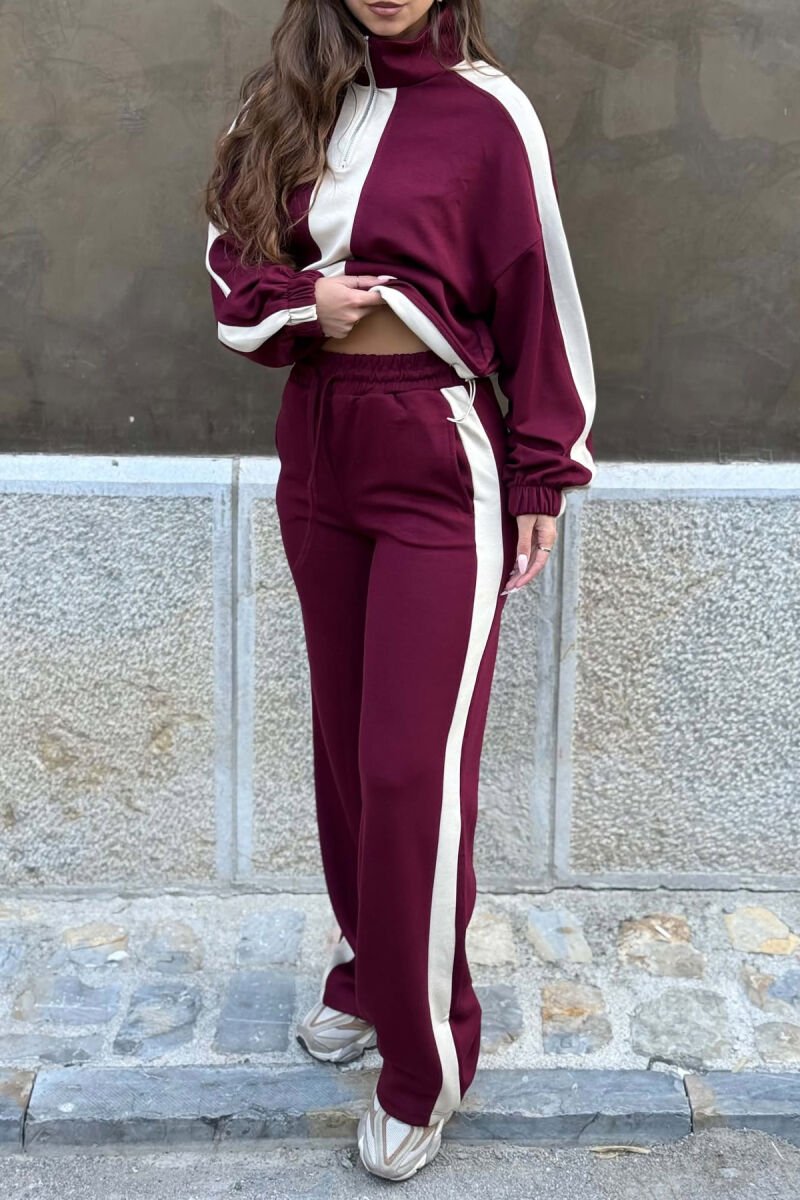 SET BLUZE ME JAKE ME ZIXHIR + TUTA PER FEMRA NE NGJYRE VISHNJE - 4
