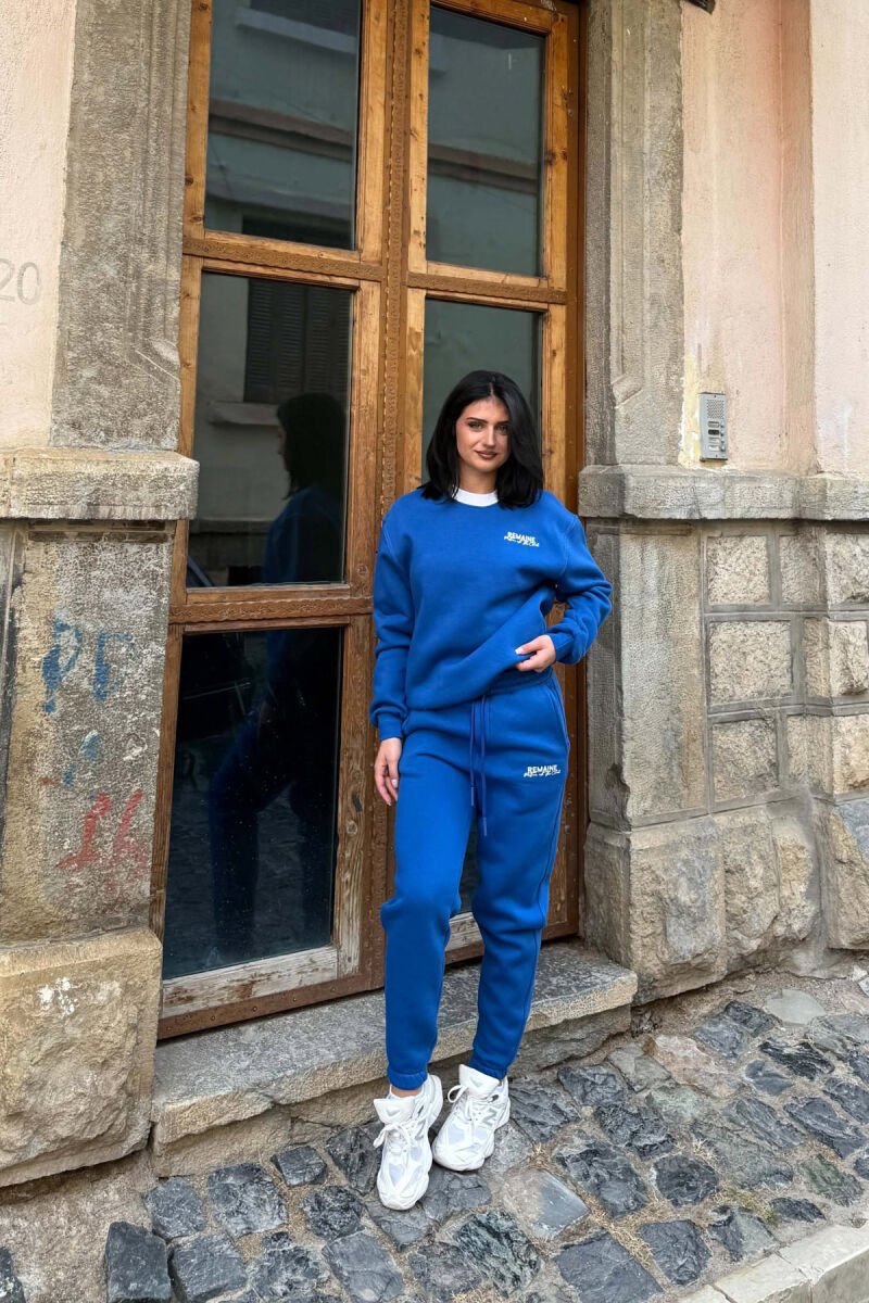 SET BLUZE ME SHKRIME TE VOGLA + TUTA PER FEMRA NE NGJYRE BLU - 1