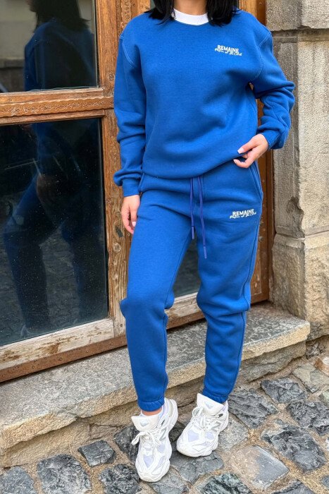 SET BLUZE ME SHKRIME TE VOGLA + TUTA PER FEMRA NE NGJYRE BLU - 2